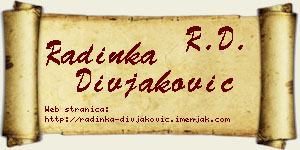 Radinka Divjaković vizit kartica